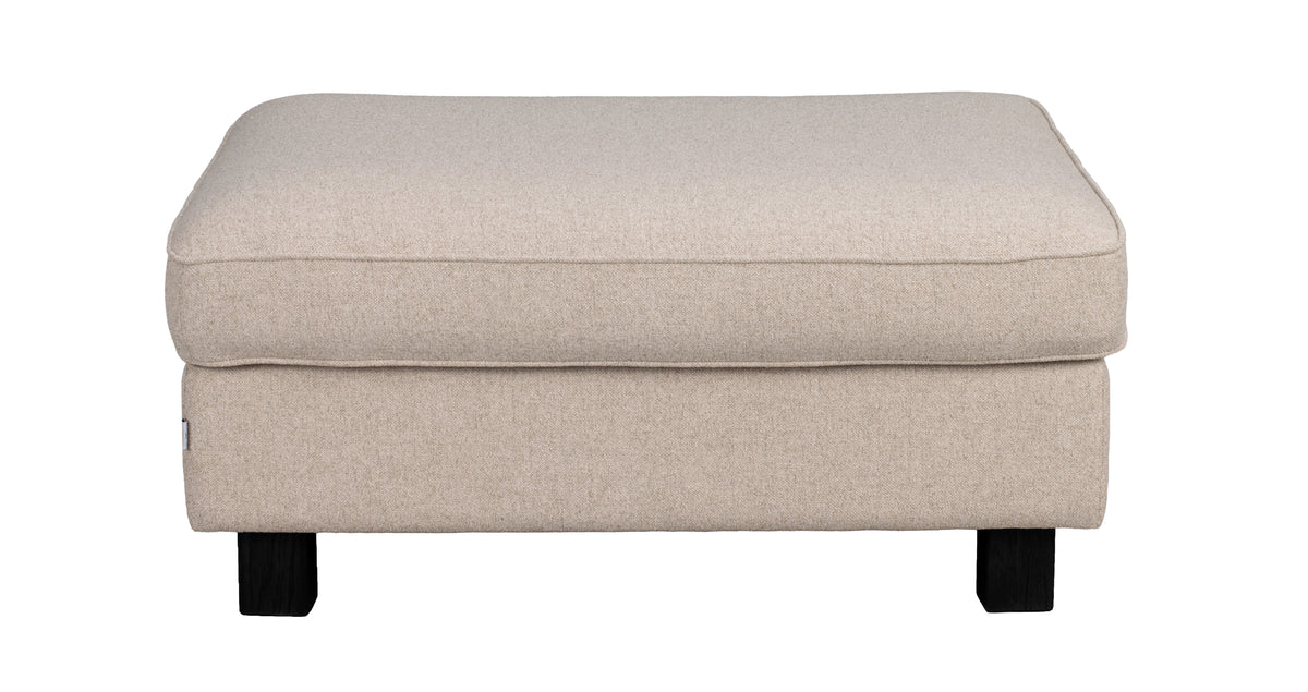 Aberdeen Footstool – Beige / Black Oak