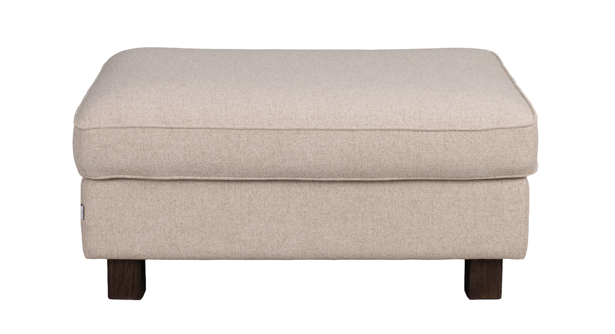 Aberdeen Footstool – Beige / Brown Oak