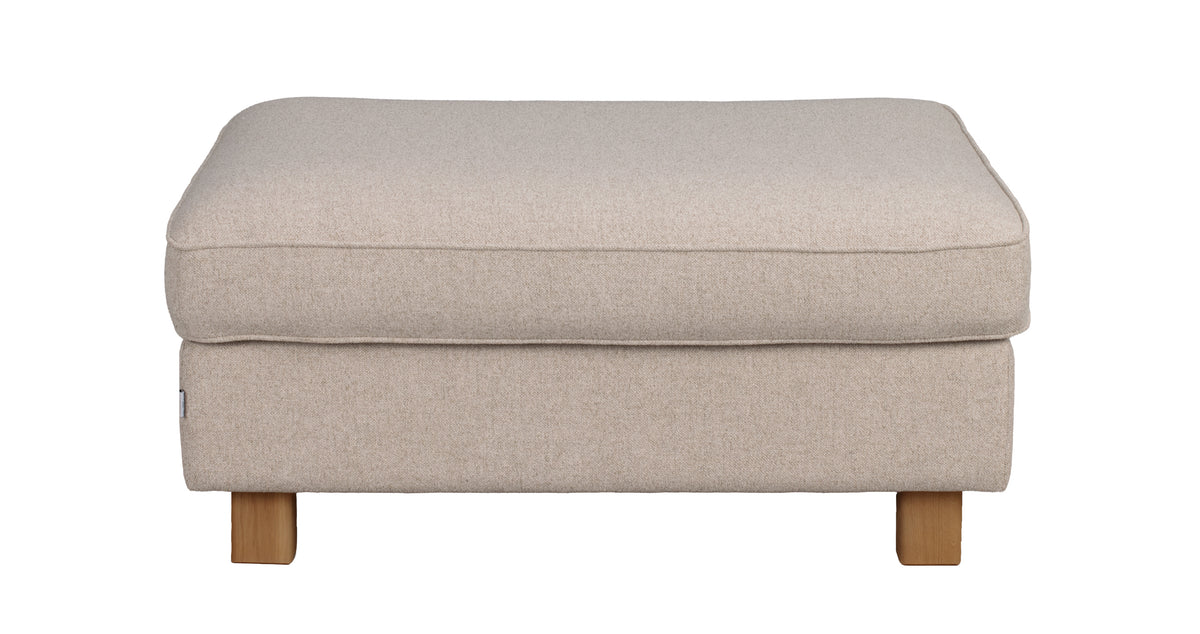 Aberdeen Footstool – Beige / Oak