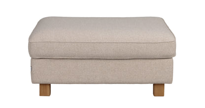 Aberdeen Footstool – Beige / Oak
