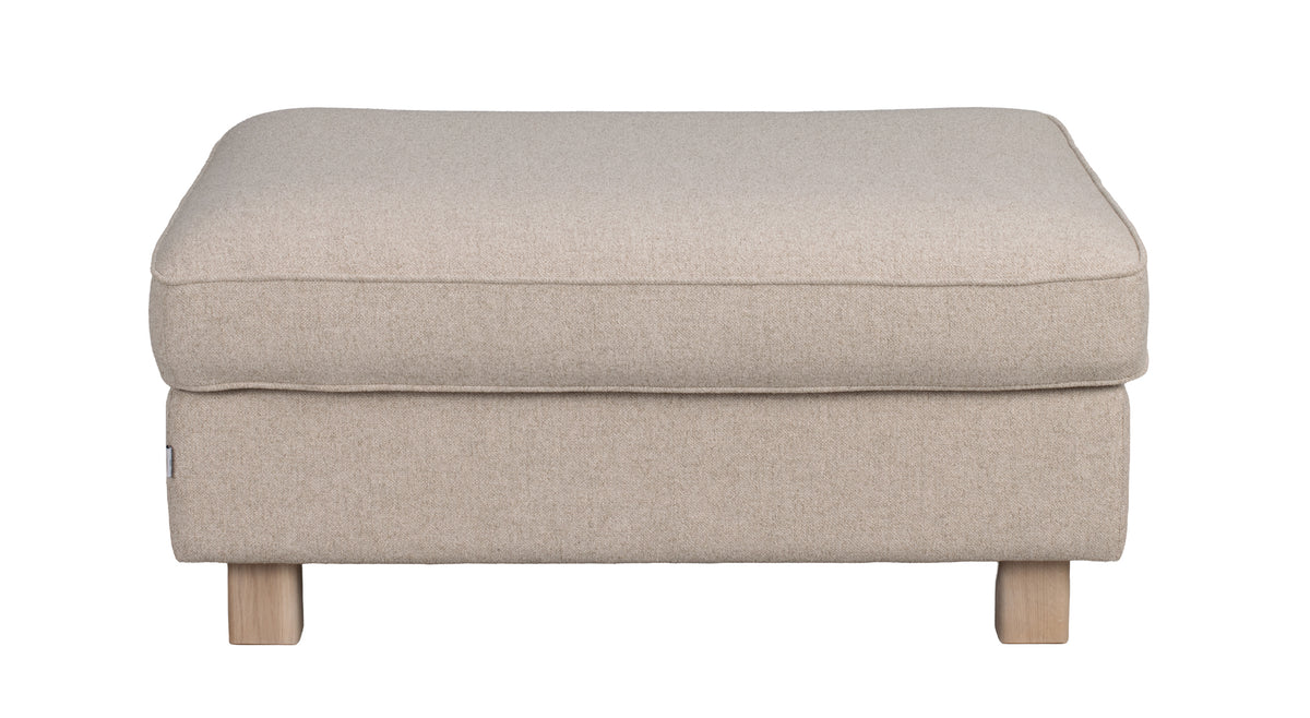 Aberdeen Footstool – Beige / Whitewash Oak