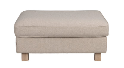 Aberdeen Footstool – Beige / Whitewash Oak