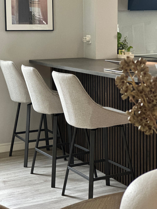 ALISON Bar Chair Swivel, Set of 2 – Beige