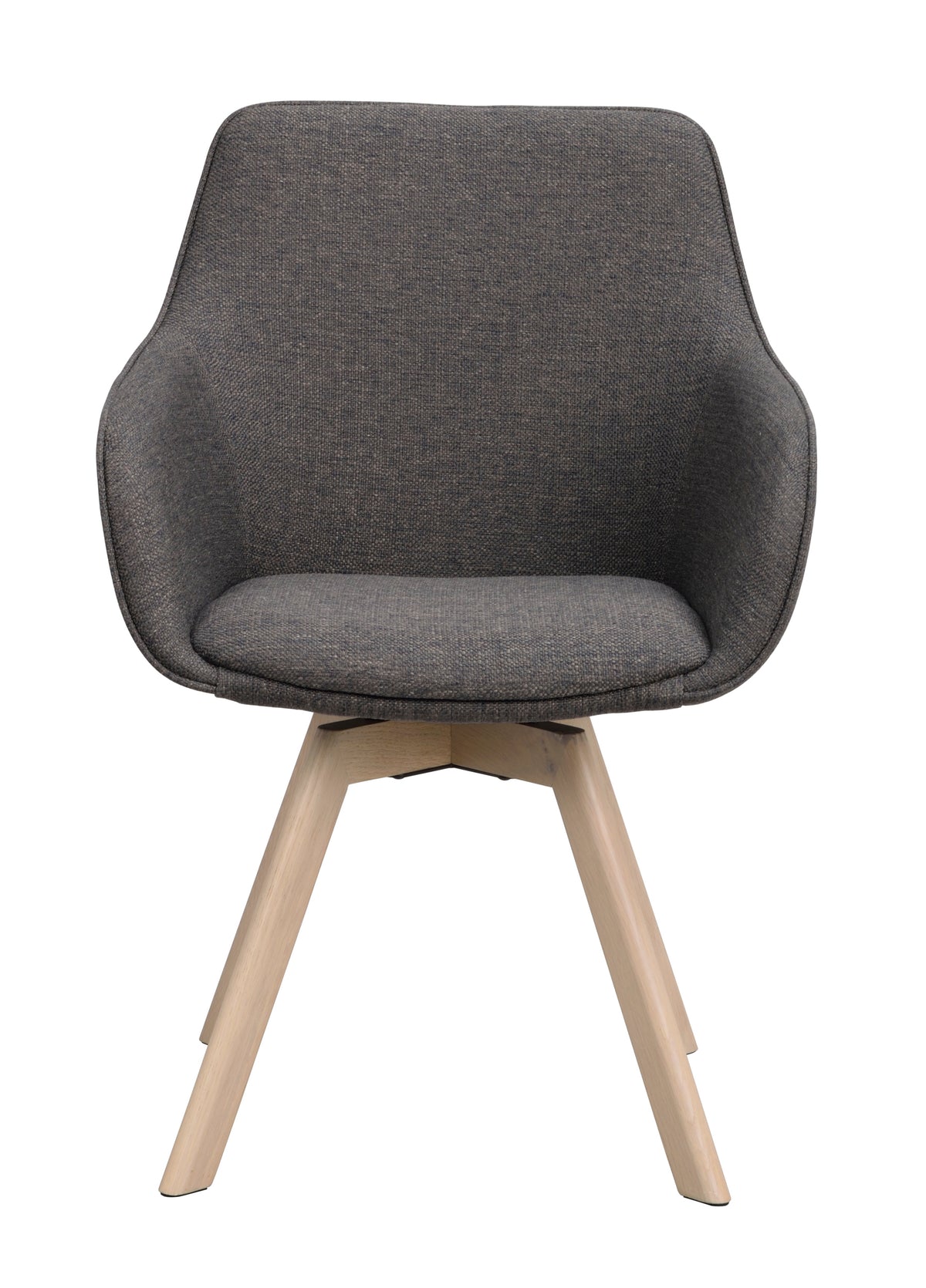 Alison Swivel Dining Armchair with Oak Legs (Set of 2) – Grey Fabric / Whitewash Oak