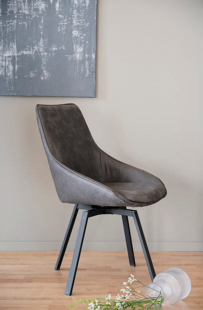 Alison Swivel Dining Chair with Metal Legs (Set of 2) – room setting
