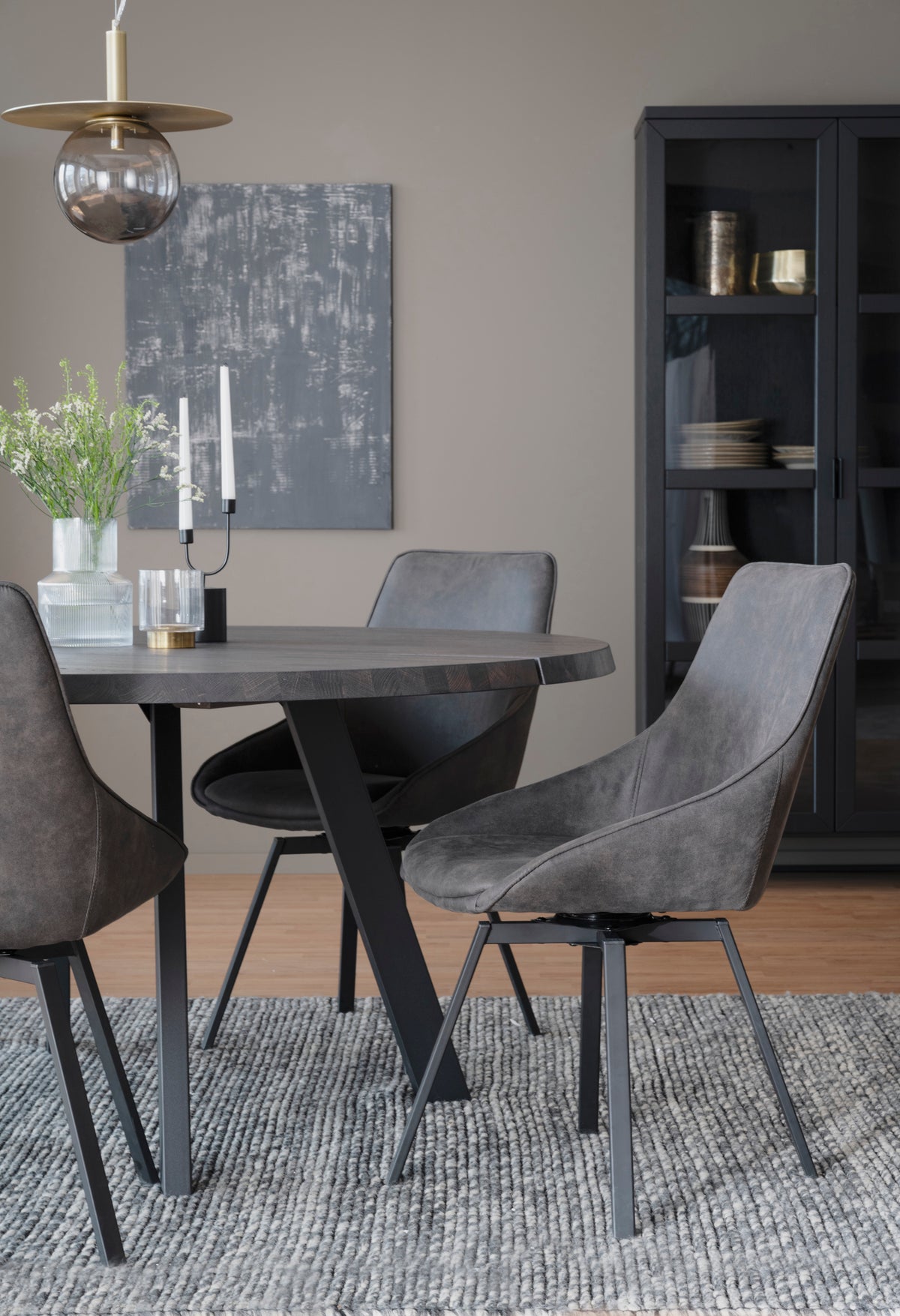 Alison Swivel Dining Chair with Metal Legs (Set of 2)