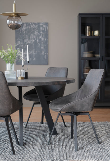 Alison Swivel Dining Chair with Metal Legs (Set of 2)