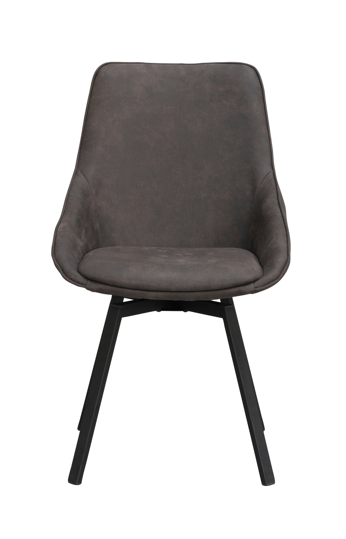 Alison Swivel Dining Chair with Metal Legs (Set of 2) – Dark Grey Microfibre / Black Metal