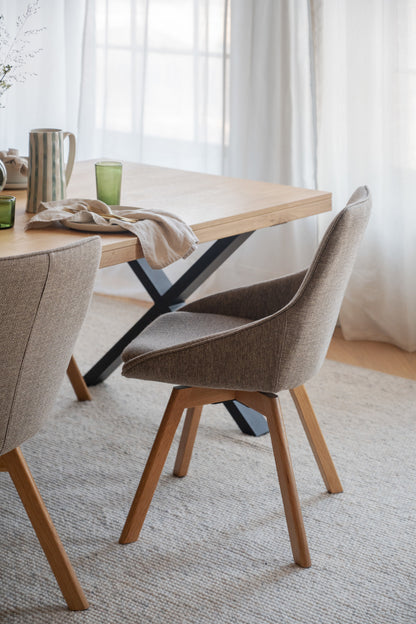 Alison Swivel Dining Chair with Oak Legs (Set of 2)