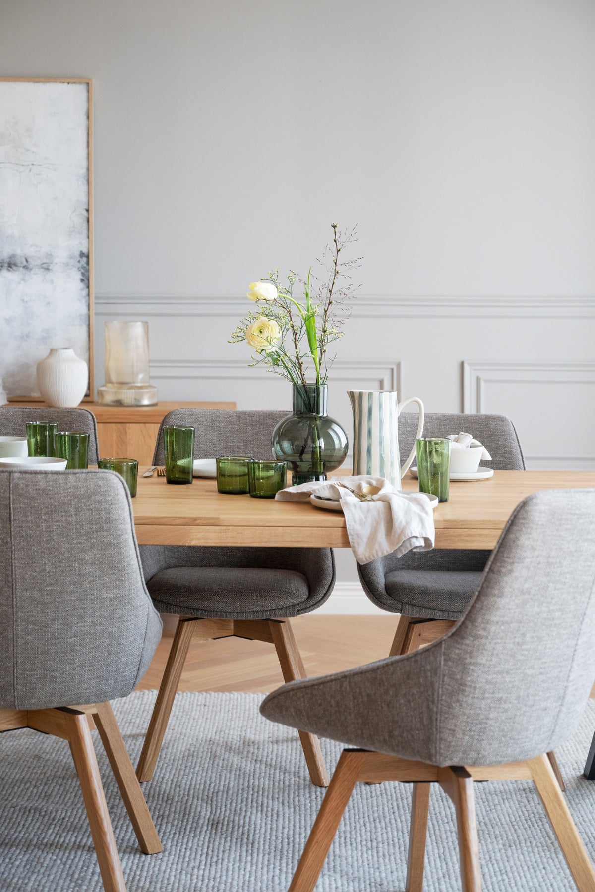 Alison Swivel Dining Chair with Oak Legs (Set of 2)