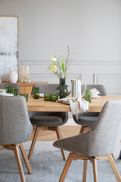 Alison Swivel Dining Chair with Oak Legs (Set of 2)