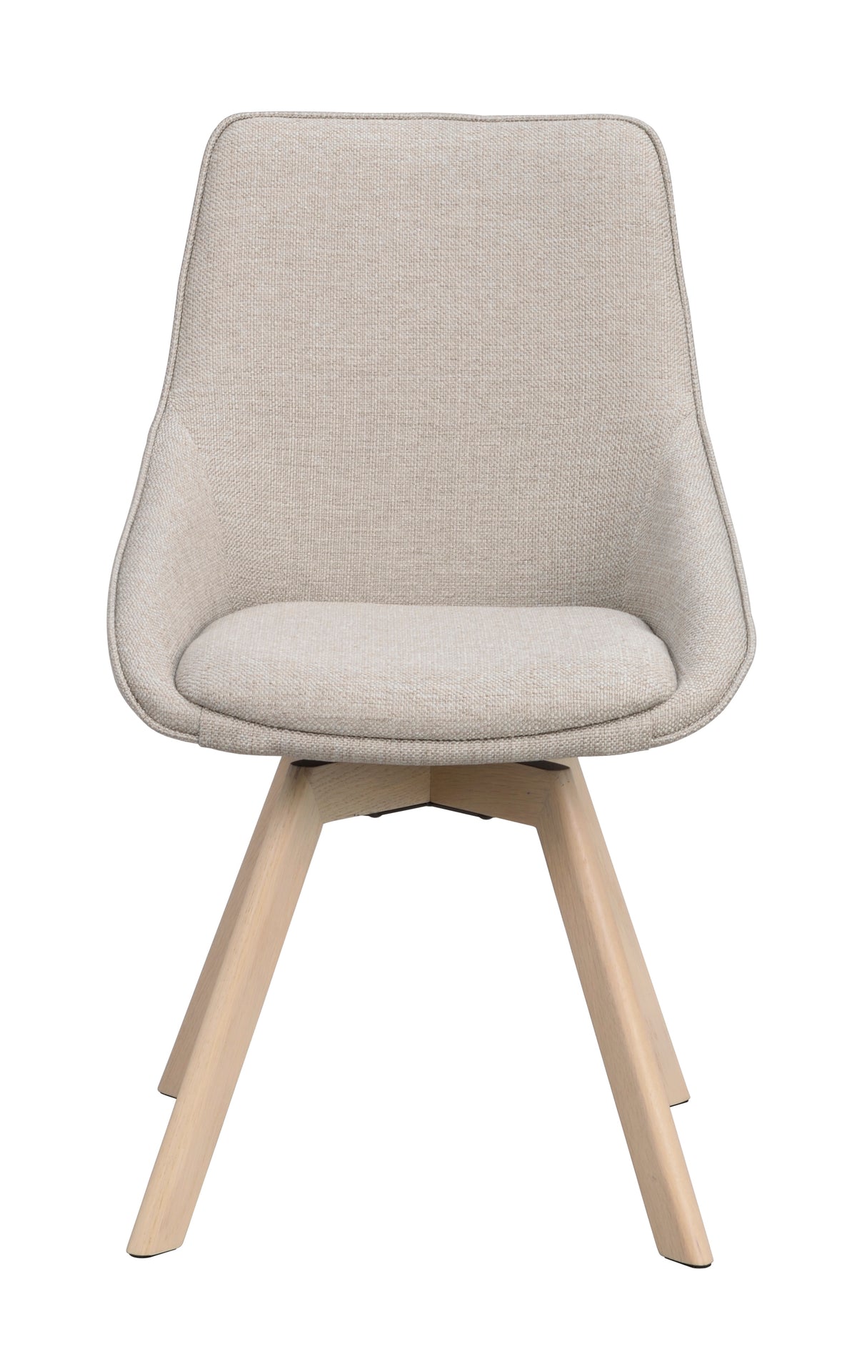 Alison Swivel Dining Chair with Oak Legs (Set of 2) – Beige Fabric / Whitewash Oak
