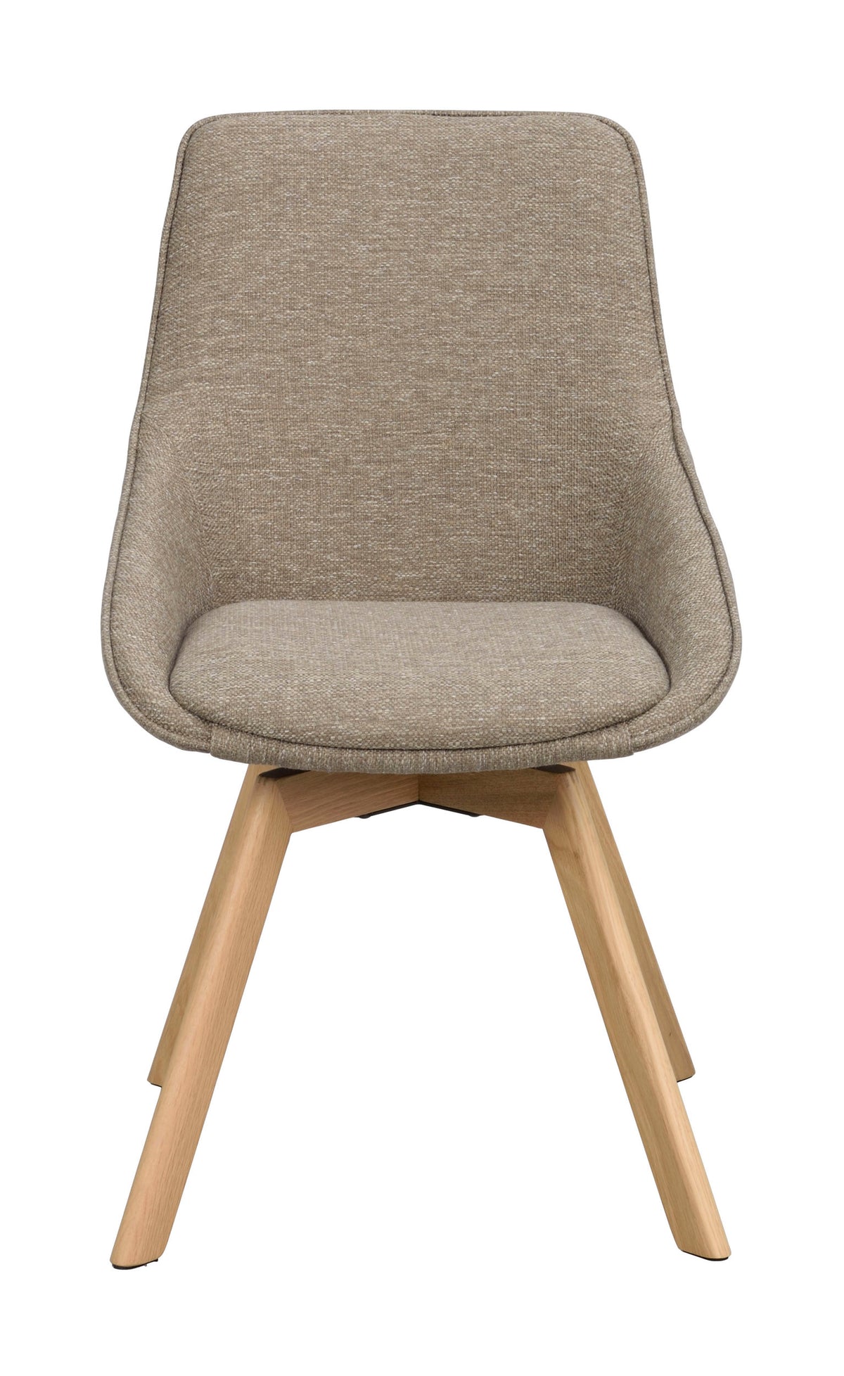 Alison Swivel Dining Chair with Oak Legs (Set of 2) – Dark Beige Fabric / Oak