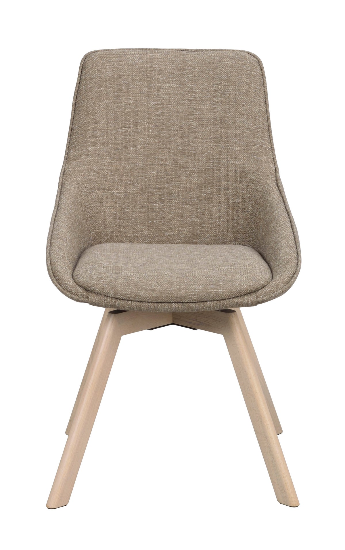 Alison Swivel Dining Chair with Oak Legs (Set of 2) – Dark Beige Fabric / Whitewash Oak