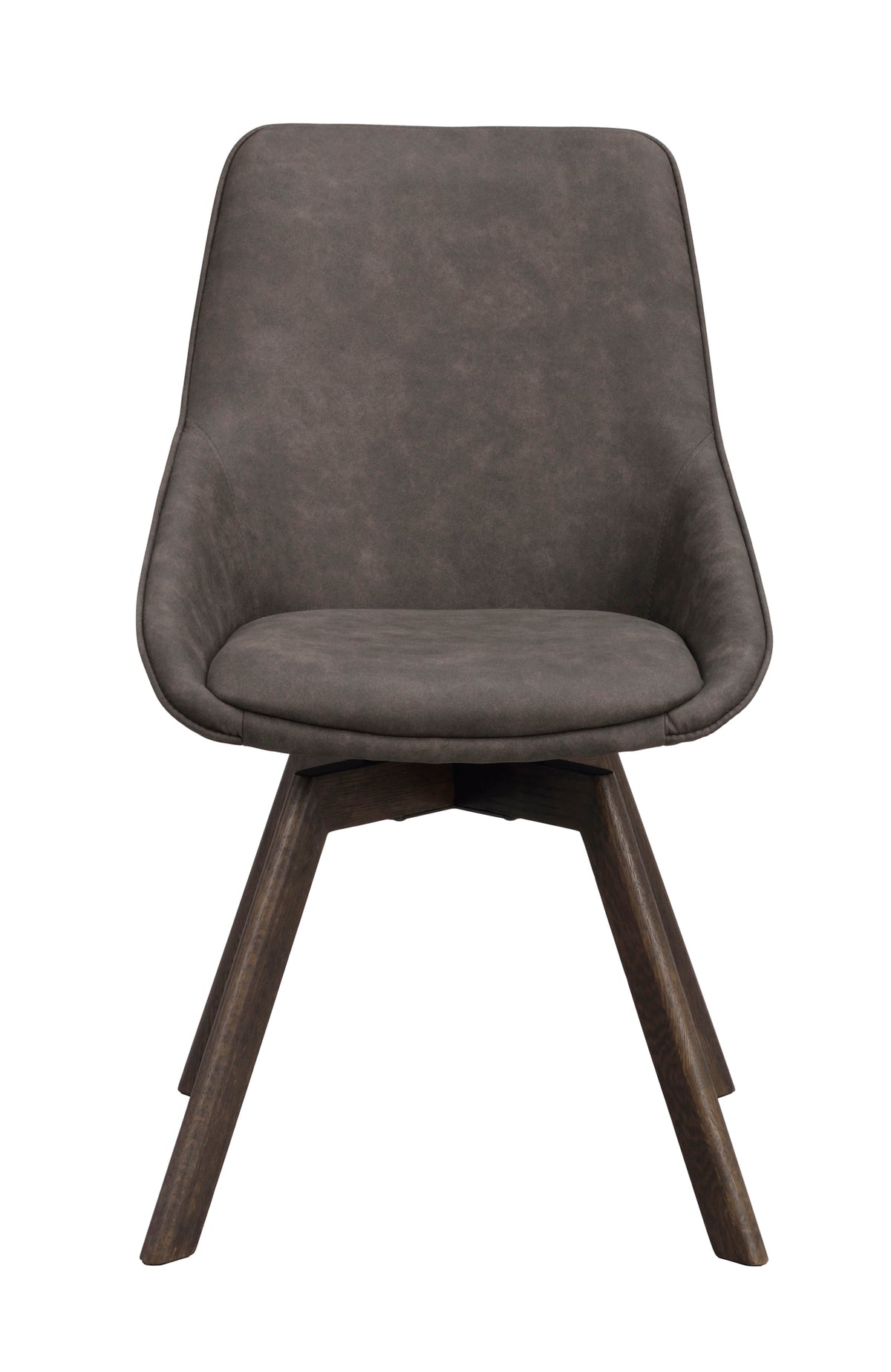 Alison Swivel Dining Chair with Oak Legs (Set of 2) – Dark Grey Microfibre / Brown Oak