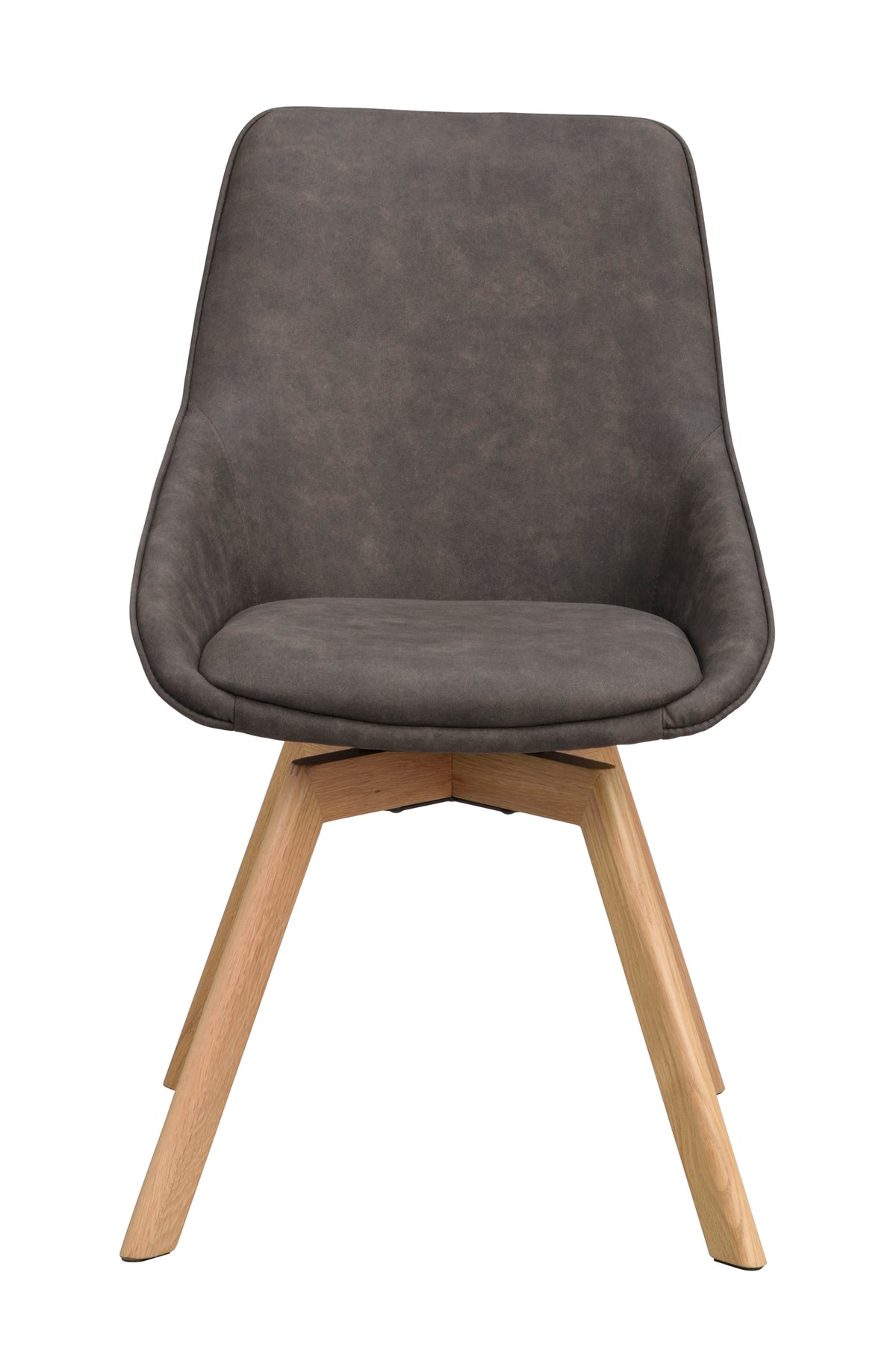 Alison Swivel Dining Chair with Oak Legs (Set of 2) – Dark Grey Microfibre / Oak