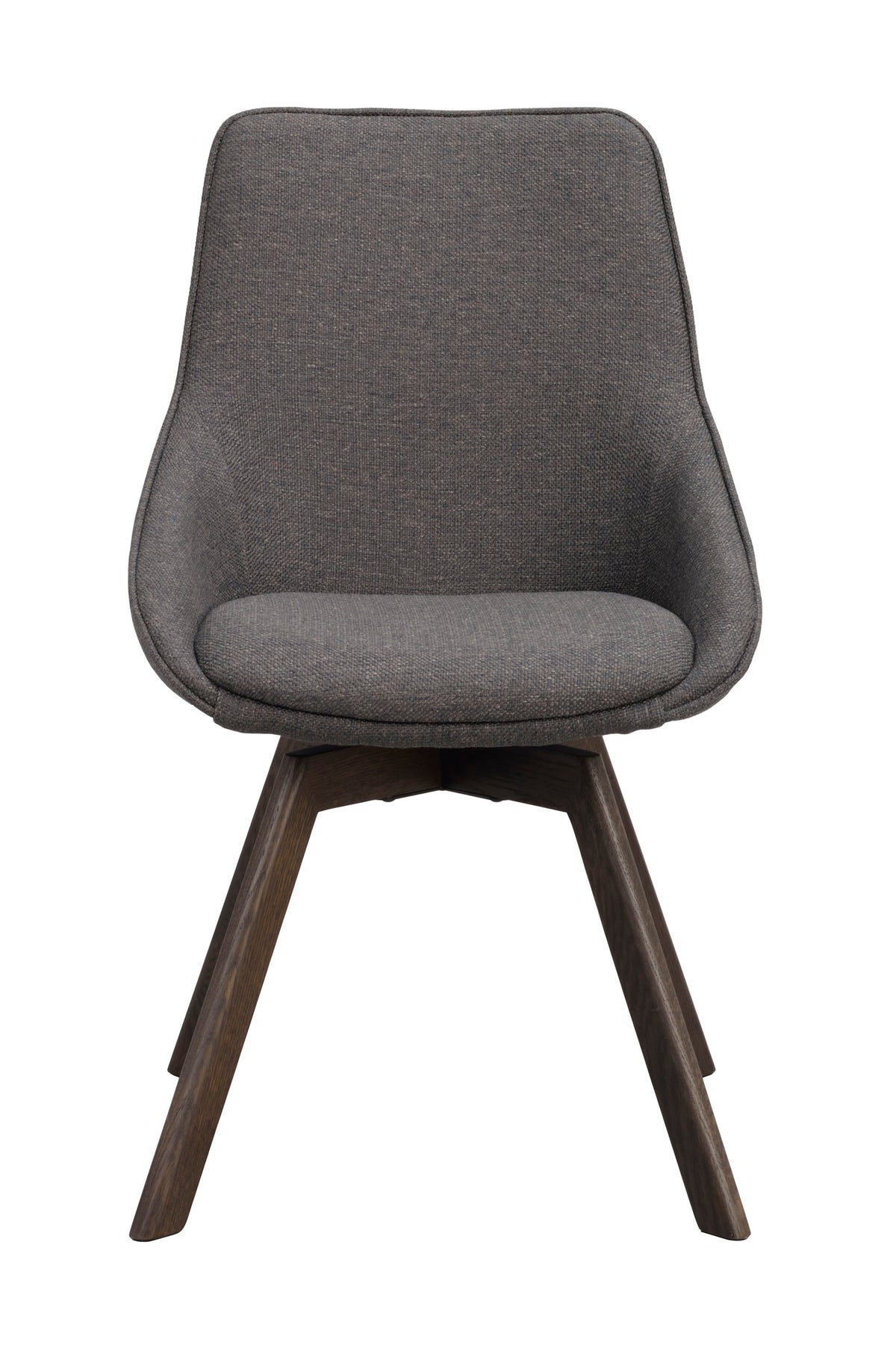 Alison Swivel Dining Chair with Oak Legs (Set of 2) – Grey Fabric / Brown Oak