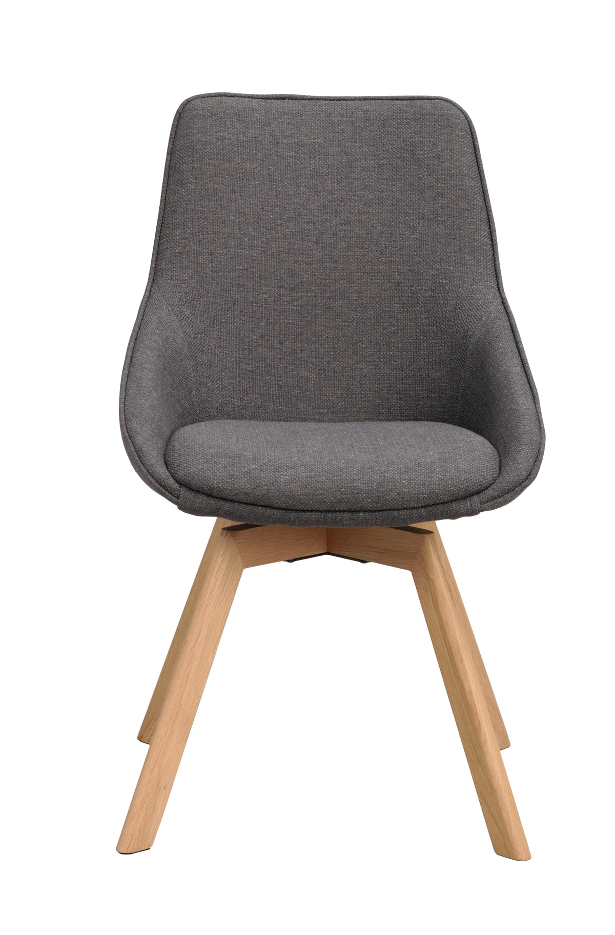 Alison Swivel Dining Chair with Oak Legs (Set of 2) – Grey Fabric / Oak