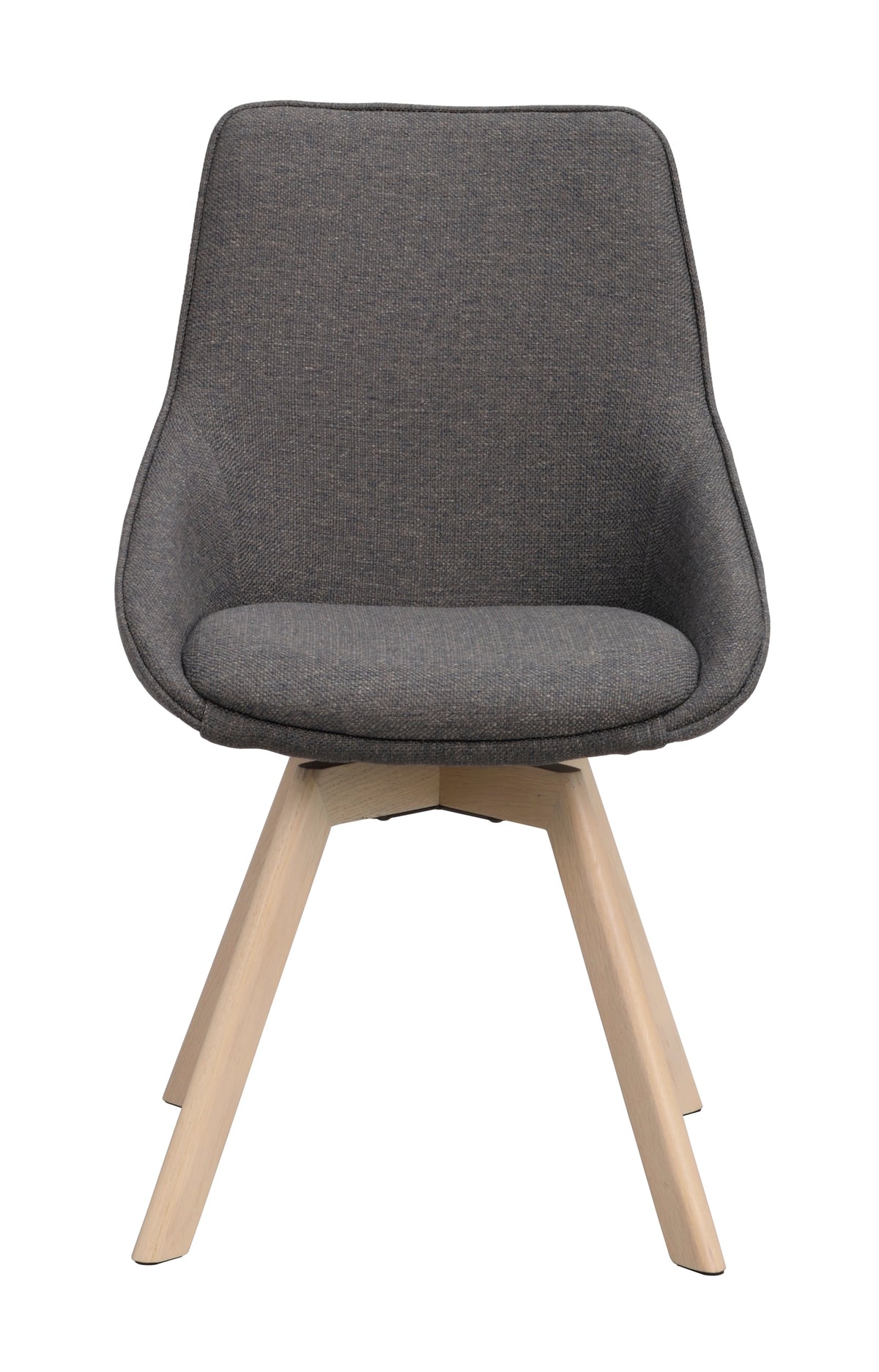 Alison Swivel Dining Chair with Oak Legs (Set of 2) – Grey Fabric / Whitewash Oak