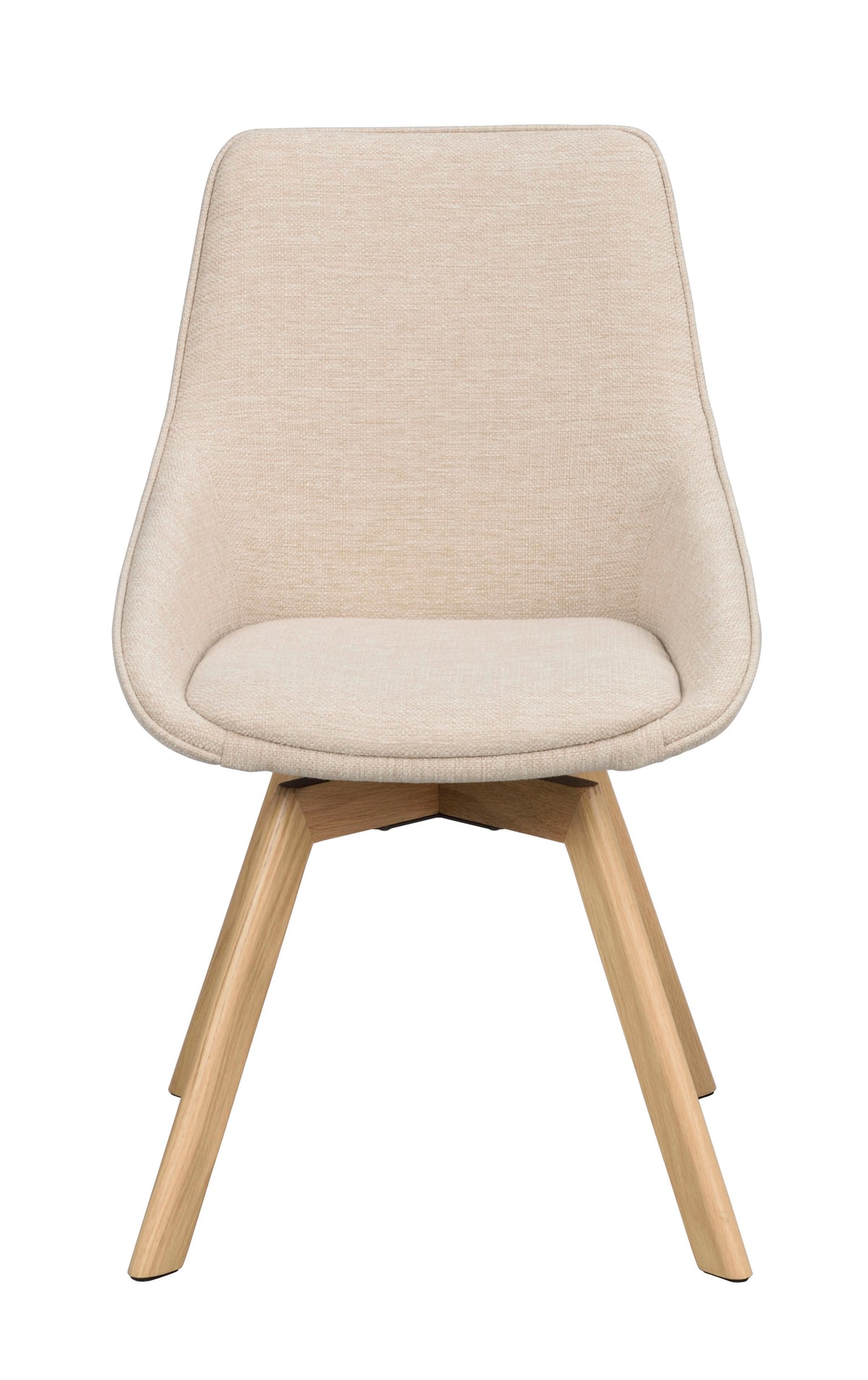 Alison Swivel Dining Chair with Oak Legs (Set of 2) – Light Beige Fabric / Oak