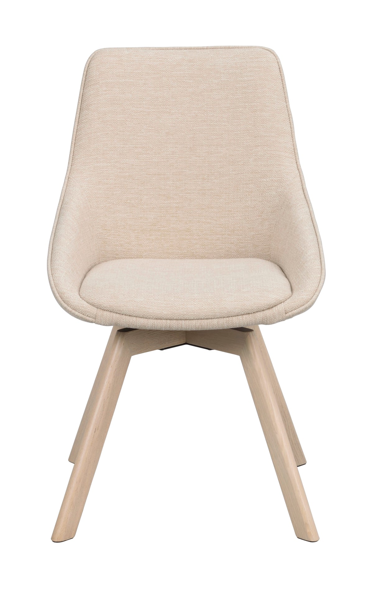 Alison Swivel Dining Chair with Oak Legs (Set of 2) – Light Beige Fabric / Whitewash Oak