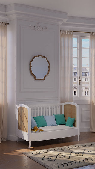 HERMIONE NEIGE Evolutive Bed 60 × 120 cm – From Crib to Toddler Bed