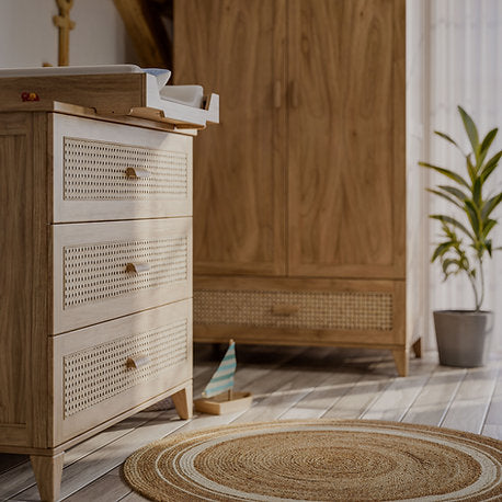 NAMI BOIS Chest of Drawers - Natural / Rattan