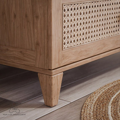 NAMI BOIS Chest of Drawers - Natural / Rattan