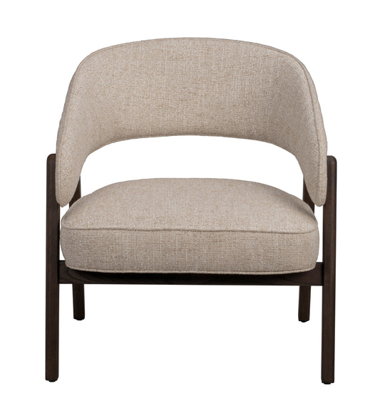 Barnaby Lounge Chair – Light Beige / Brown Oak