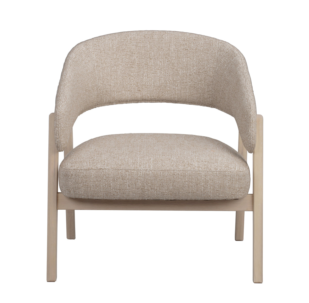 Barnaby Lounge Chair – Light Beige / Whitewash Oak