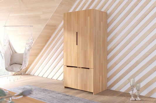 BERGMAN Beech 2 Door Wardrobe with 4 Drawers