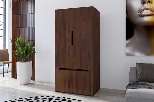 BERGMAN Pine 2 Door Wardrobe with 4 Drawers