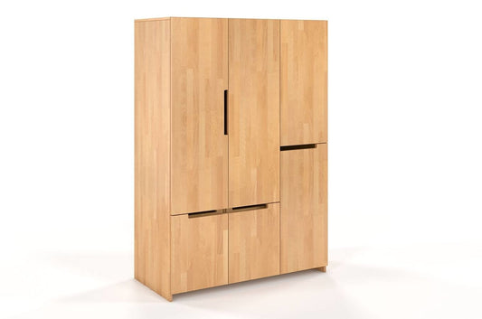 BERGMAN Beech 3 Door Wardrobe with 5 Drawers