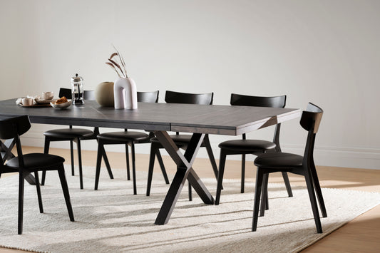 BROOKLYN U Legs Smoked OAK Dining Table 220/320CM – room setting