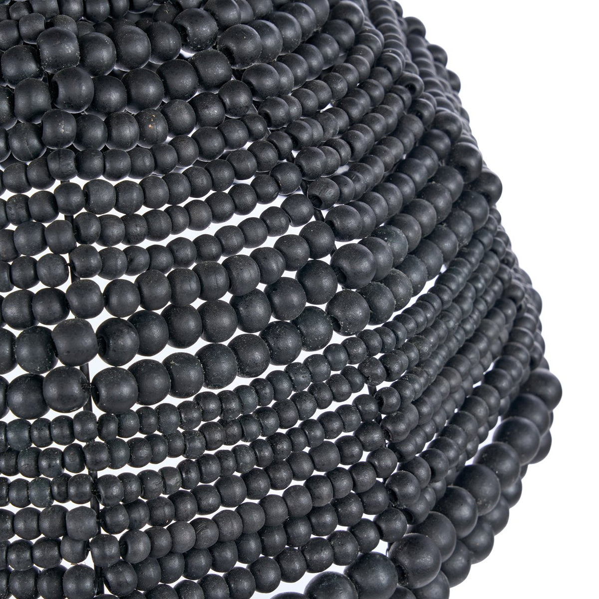 The Wooden Bead Dome Pendant - Black