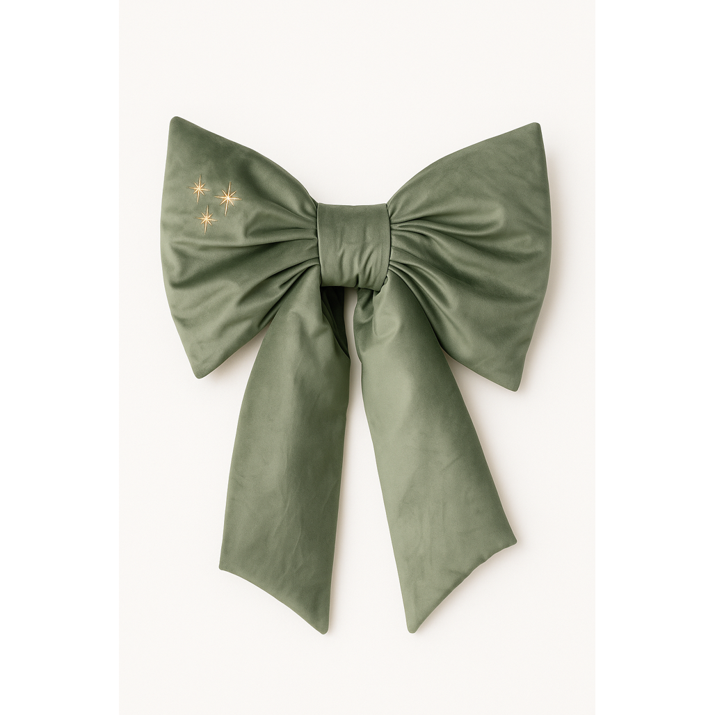 Velvet Christmas Bow with Golden Stars by Malomi Kids