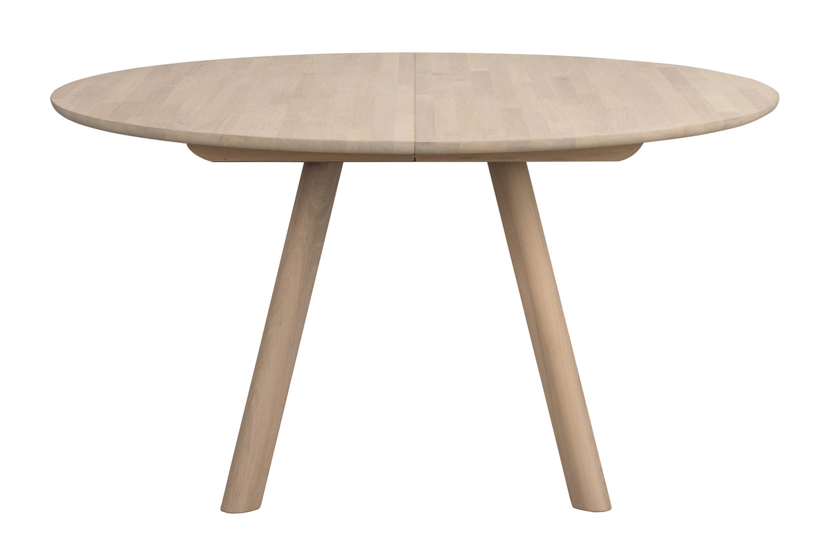 Clapperton Round Extendable Dining Table 140 cm – Whitewash Oak