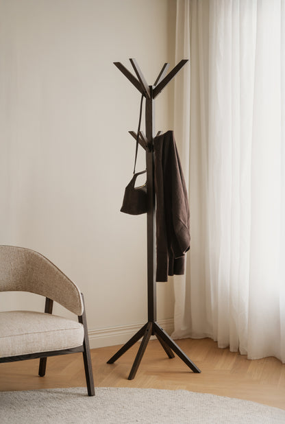 Confetti Coat Stand – Brown Oak – room setting