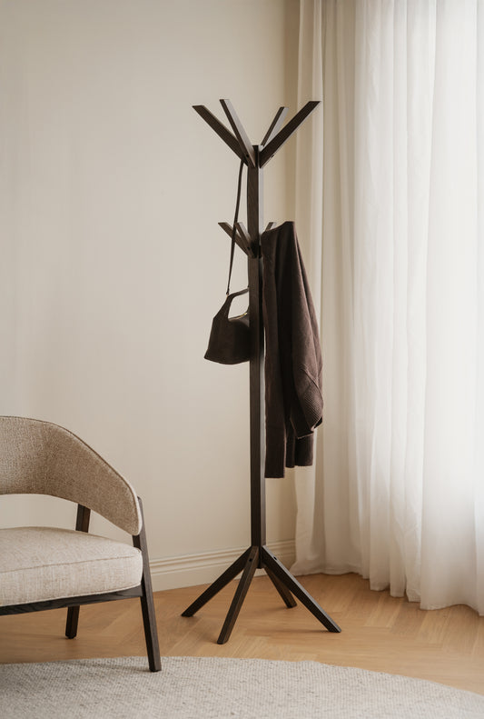 Confetti Coat Stand – Brown Oak – room setting