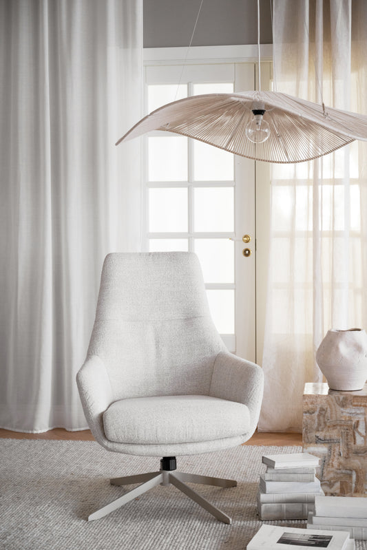 Conroe Swivel Armchair – Light Beige – room setting