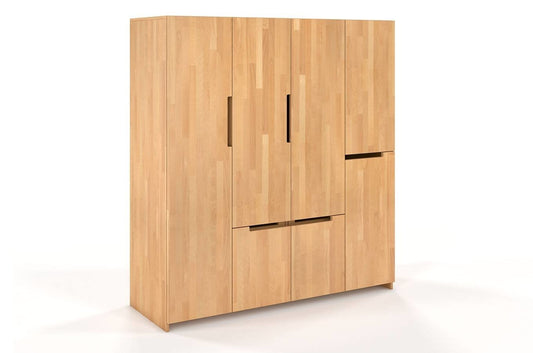 BERGMAN Beech 4 Door Wardrobe with 5 Drawers