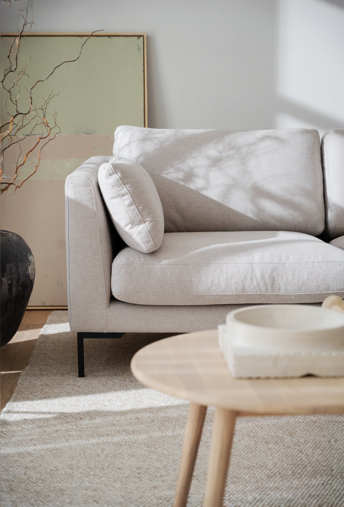 Corwin 2.5-Seater Sofa – Light Beige – room setting