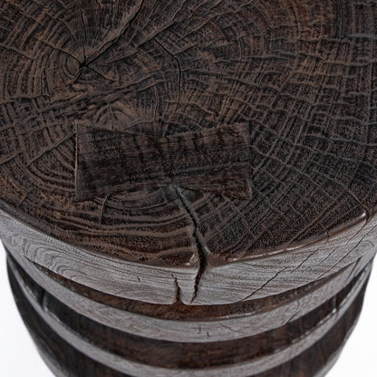 The Mocha Rings Side Table - Dark Walnut