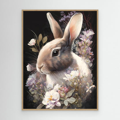 Rabbit and Flowers 3 by Bilge Paksoylu