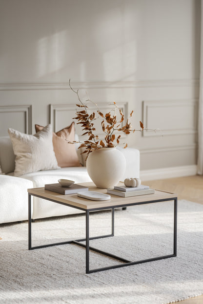 Deerfield Coffee Table 80 x 80 cm – Whitewash Oak – room setting