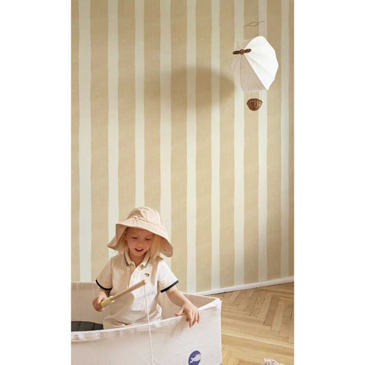 Stripes Draw Beige Wallpaper