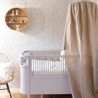 Delicate Twigs with Green and Beige Wallpaper
