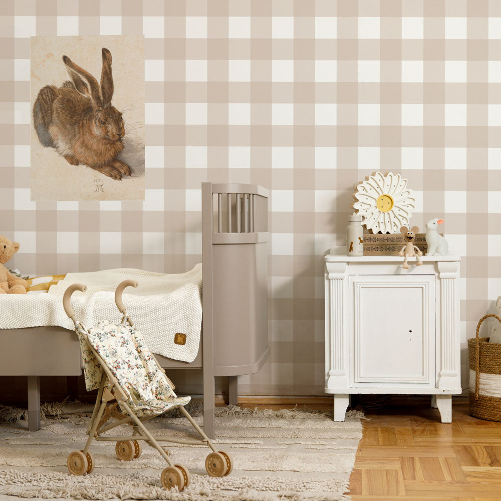 Check Classic Beige Wallpaper