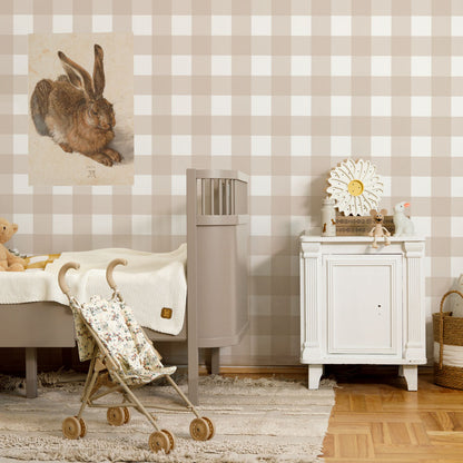 Check Classic Beige Wallpaper