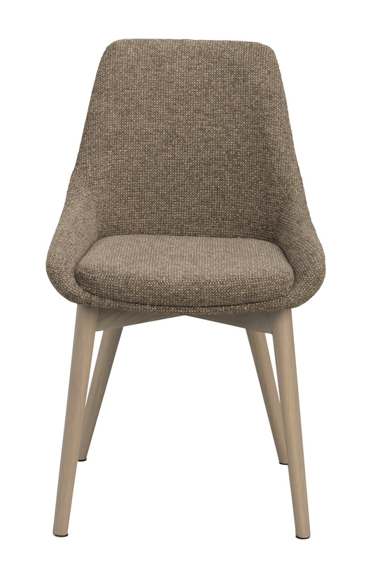 Denley Dining Chair (Set of 2) – Dark Beige / Whitewash Oak